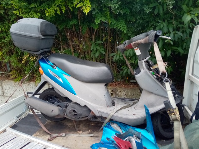 7月7日に神奈川県横浜市保土ヶ谷区でアドレスV125を無料でお引き取り